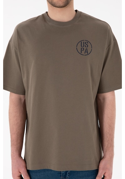 U.S. Polo Assn. Erkek Oversize Fit Bisiklet Yaka Vizon Tişört 50305904-VR052