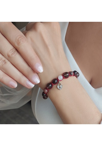 Vaoov 925 Ayar Gümüş Doğal Taşlı Cinsel Cazibe Tılsımı Bileklik