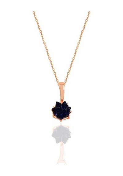 Gümüş Lotus Çiçeği Modeli Safir Renkli Taşlı Üçlü Set