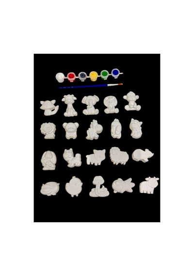 20 Adet Hayvanlar Alemi Taş Boyama Seti Objeler5 Cm Anne,çocuk,yetişkin Etkinlik,eğlence,workshop