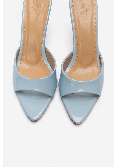 Luvishoes Tıera Bebe Mavi Rugan Kadın İnce Topuklu Terlik