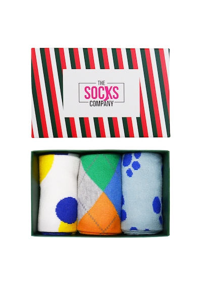 The Socks Company 3'lü Desenli Kadın Çorap Set Çok Renkli