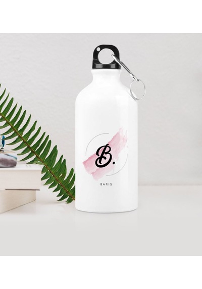 Kişiye Özel B Baş Harf Ve İsimli Metal Suluk (500 Ml.) Model 4