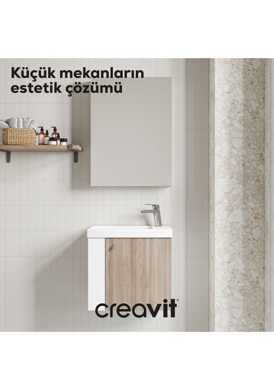 Creavit Forest Lavabo Dolabı 50 Cm Beyaz-barok Beyaz - Barok