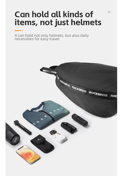 Rockbros 7l Reflektörlü Unisex Motorcu Kask Çantası Siyah