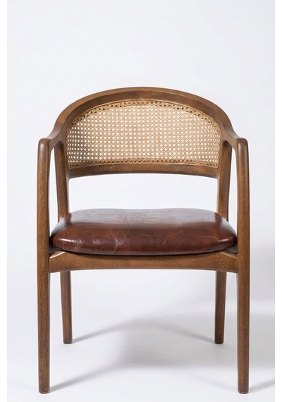 Kensington Rattan İskandinav Ahşap Sandalye Ceviz