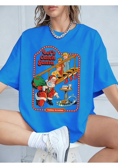 Noıssey Urban Pop Graphic Kadın Tişört Koleksiyonukod 5603 Bebe Mavi