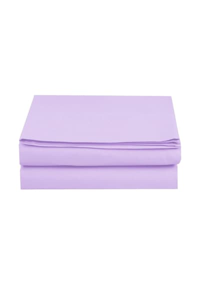 Battal Boy Düz Çarşaf Pamuklu Kumaş Lastiksiz Çarşaf 240x260 Lila