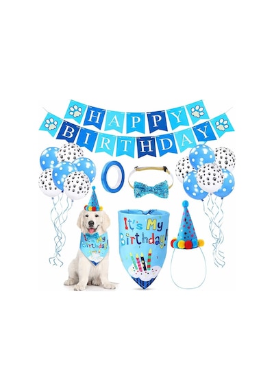 Evcil Hayvan Doğum Günü Süsleme Seti Pembe Köpek Ve Kedi İçin Birthday Party Konsept Paketi
