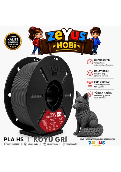 Generic Pla Hs Hyper Speed Filament Koyu Gri 1.75 Mm 1000 Gr Koyu Gri Filament