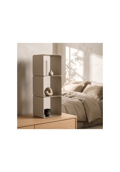 Node 3'lü Modüler Metal Tezgah Üstü Mutfak Rafı Ve Kahve Köşesi Standı 49x16 Cm Bej - 943947129 Bej