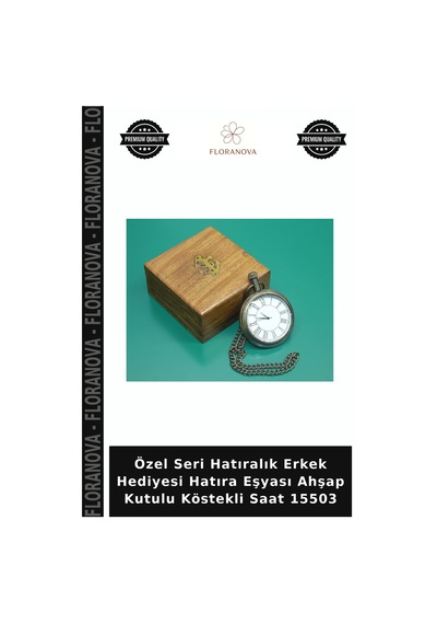 Özel Seri Hatıralık Erkek Hediyesi Hatıra Eşyası Ahşap Kutulu Köstekli Saat 15503 Çok Renkli