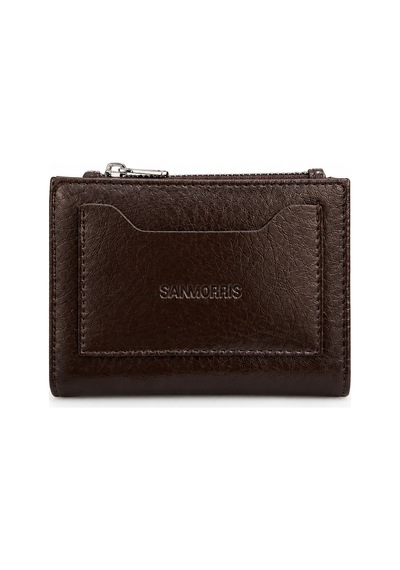 Sanmorris Unisex Fermuarlı Kartlık Çok Gözlü Kompakt Cüzdan S-2006 Kahve