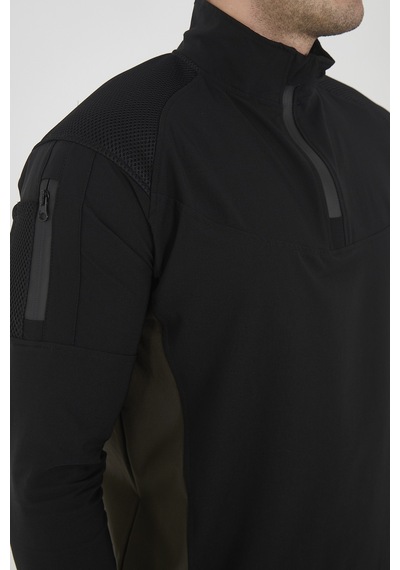 Camp Scoutland Camp138 Outdoor Tactical Su iticili Erkek Siyah-Haki Taktik Sweatshirt Siyah