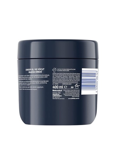 Nıvea Men Erkek El Ve Vücut Bakım Kremi Deep Dimension 400ml,yoğun Nemlendirici,ferah Koku,yenileyici Bakım