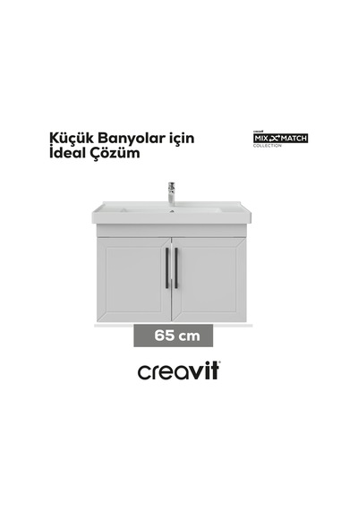 Creavit D20 65 Cm Kapaklı Lavabo Dolabı Beyaz Lake Beyaz Creavit D20 65 Cm Kapaklı Lavabo Dolabı Beyaz Lake Beyaz