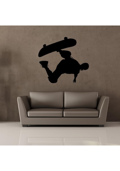 Folyo Sticker Kaykaycı 70cm Uzunluk Siyah