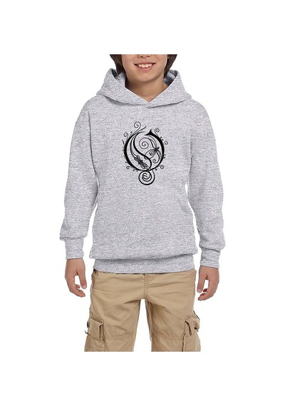 Zepplin Giyim Opeth Type Gri Çocuk Kapşonlu Sweatshirt Gri