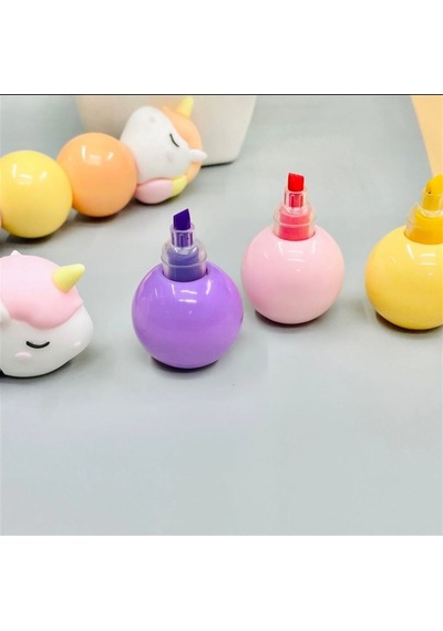 Unicorn Fosforlu 3'lü Kalem Seti Renkli