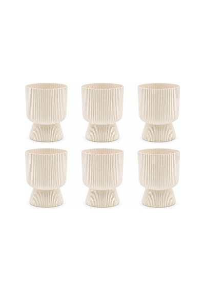 So-ltsa01 Lotus Ayaklı Plastik Vazo Çiçek Saksı 1.8 Litre No:1 Kum Beji 6 Adet