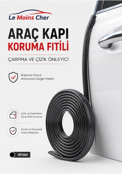 Volkswagen T-roc Style Lüks Araç Kapı Koruyucu Fitil 4 Metre Darbe Ve Çizik Önleyici
