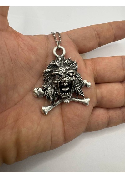 Iron Maiden Vintage 1990 Retro Rock Unisex Kolye 60 Cm Zincir Çok renkli