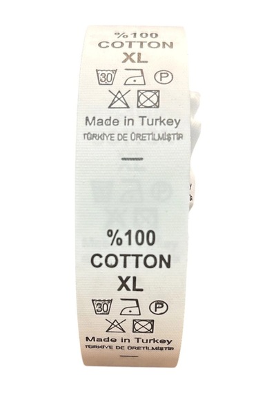 Xl Yıkama Talimatlı Beden Etiketi 1