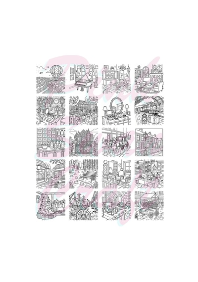 Vintage Nostalgic Victorian Life 20x20 Cm Büyük Boyama Kitabı, Çocuklar Ve Yetişkinlere