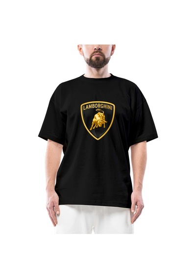 Lamborghini Logo 2 Oversize Siyah Tişört