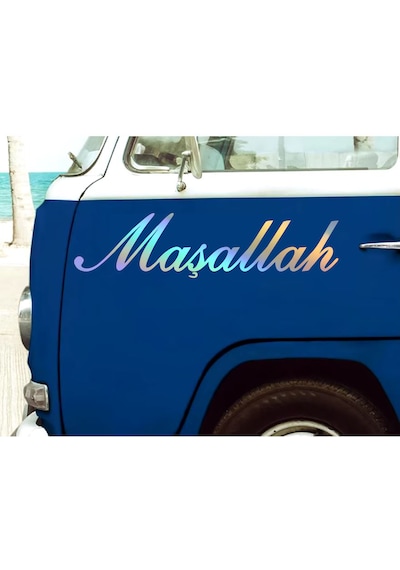 Maşallah 2 Adet Sticker - Araba Oto Motosiklet Karavan Cam Sticker - 00054 20X5 Cm