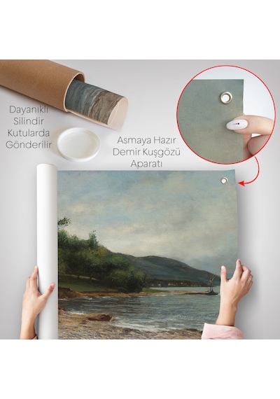 Gustave Courbet - Göl Kıyısı Geneva Duvar Örtüsü-7092