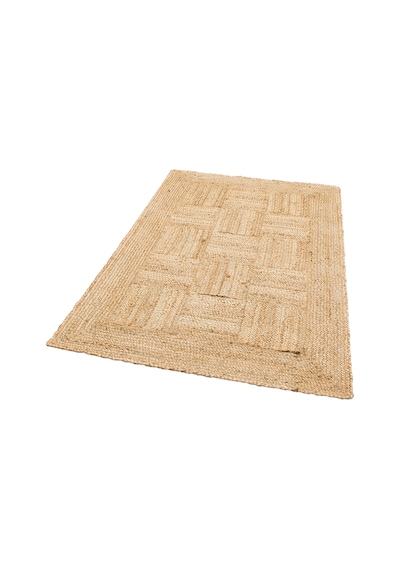 Natura Nt06 Sepet Örgü Desenli Jüt El Dokuma Bej Modern Halı