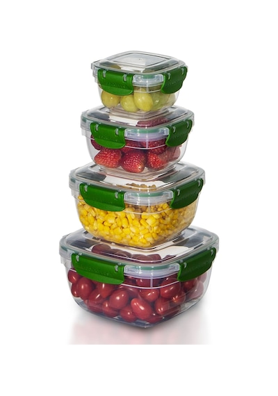 4'lü Set Master Kare Saklama Kabı 275 Ml - 500 Ml - 900 Ml - 1500 Ml 001