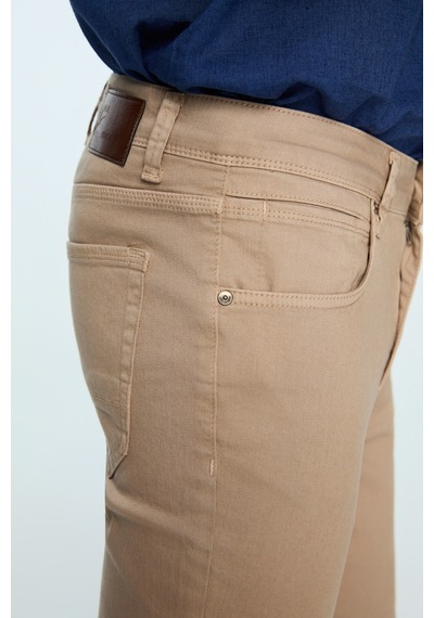 Morven Erkek Bej Denim 5 Cep Slim Fit Jean Kot Pantolon 26ms003032653 Bej