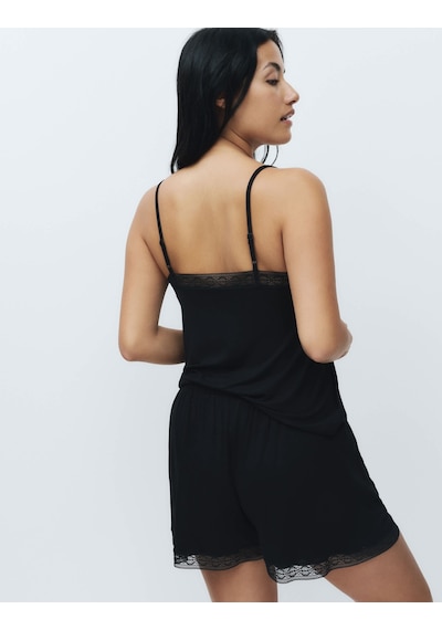 Marks & Spencer Askılı Pijama Takımı T37002298j Siyah