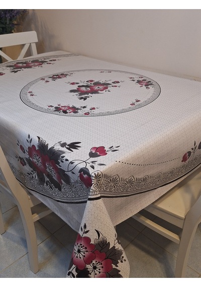 Dora Pano Elyaf Tabanlı Pvc Muşamba - Desenli Silinebilir 140 X 140 Hazır Masa Örtüsü Siyah