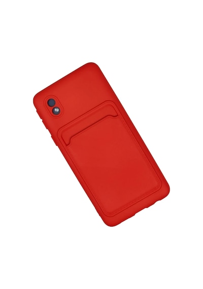 Samsung Uyumlu  Galaxy A01 Core Kılıf Kelvin Kartvizitli Silikon - Kırmızı 0.2M-Çok Renkli