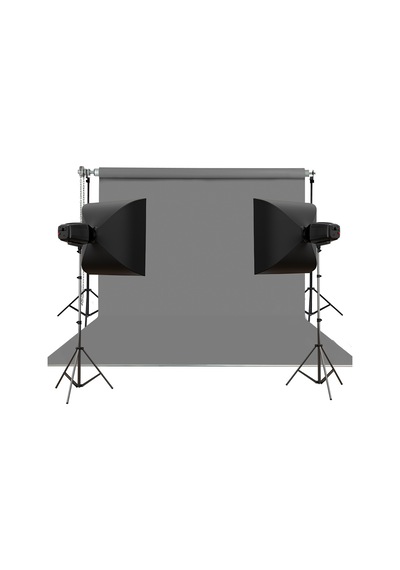 Hs Stüdyo Teknik 270x580cm Gri Taşınabilir Kumaş Fon Perdesi