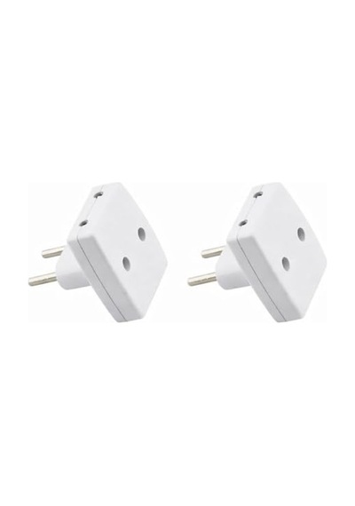 T Tipi Fiş Golyat 2 Li Priz Dönüştürücü, Çoklu Adaptör Priz, Yüksek Dayanıklı Elektrik Prizi, Ev Ofis Seyahat Uyumlu, Kompakt Tasarım, Beyaz, 2 Adet