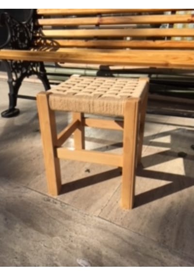 Ahşap Hasır Örgü Tabure 35 Cm. (439478684)