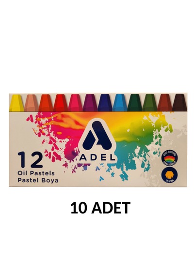 Adel 10 Adet 12 Renk Pastel Boya 12li