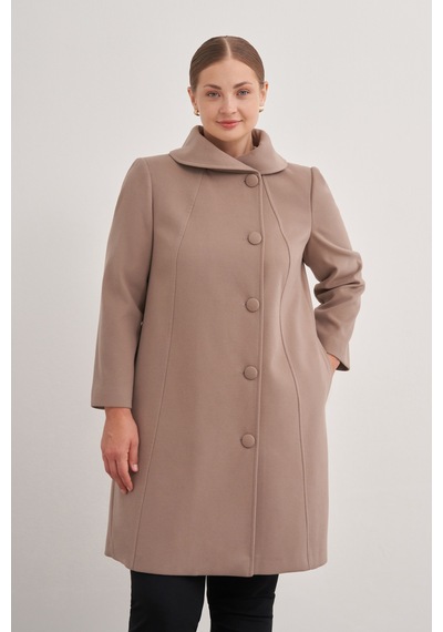 Aker 24aw08578112 Büyük Beden Kaban 24aw08578112 038 Camel Camel