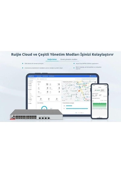Ruıjıe 48port Rg-cs83-48gt4xs-pd Gıgabıt 4-sfp+ 10gbe 1570w Layer3 Yönetilebilir Poe Swıtch