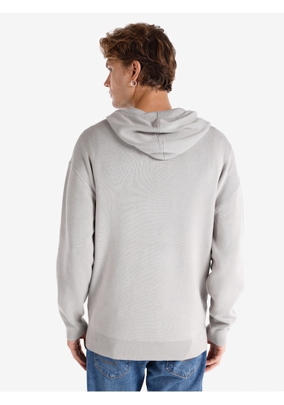 Colin's Colins Regular Fit Baskılı Kapüşonlu Gri Erkek Kazak Cl1065585 Gri