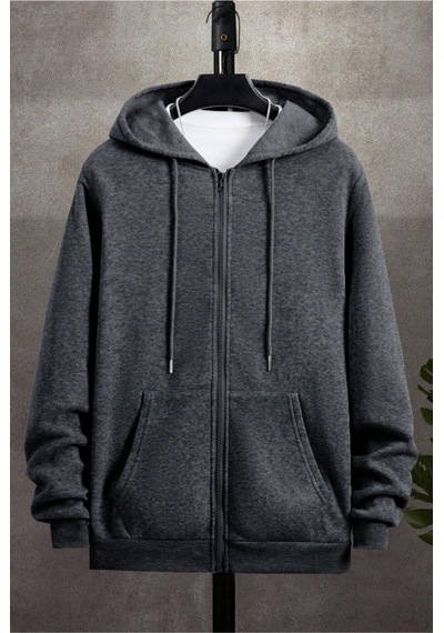 Cool Tarz Unisex Relax Fit Rahat Kesim Pamuklu İçi Polarlı Çift Cepli Fermuarlı Füme Kapüşonlu Sweatshirt Füme Füme Cool Tarz Unisex Relax Fit Rahat Kesim Pamuklu İçi Polarlı Çift Cepli Fermuarlı Füme Kapüşonlu Sweatshirt Füme Füme