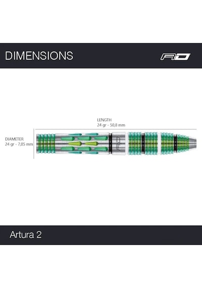Red Dragon Artura 2 Screamin Green % 90 Tungsten Çelik Uçlu Dart Oku