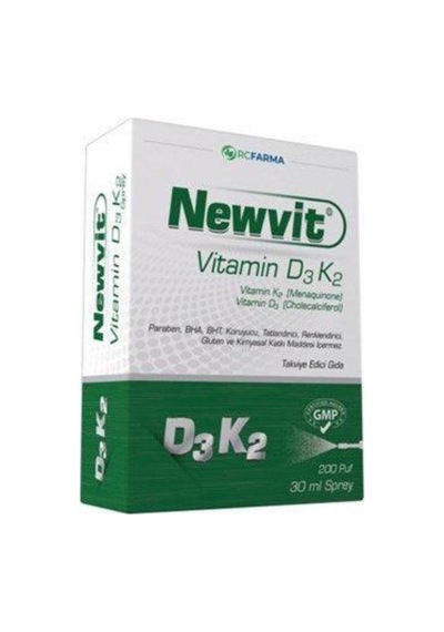 Newvit Vitamin D3k2 Sprey 200 Puf Takviye Edici Gıda 30 Ml
