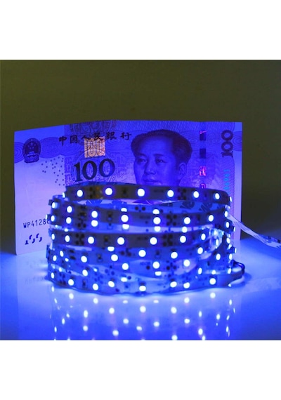 Uv 395Nm Mor Esnek Led Şerit Işık Smd 2835 Diyot 1 Mt/60 Led Dc 1