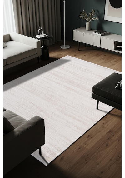 Armony Ar006a Beyaz Halı Bej Detaylı Modern Desen Akrilik Pamuk Taban Tozu Az Salon Halısı Koridor