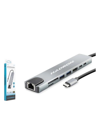 Hadron Hdx7841 Type-c Hdtv Combo Hdmi 4k 30hz + 2 Type-c + 2 Usb3.0 + Lan + Sd + Tf 8ın1 Gri